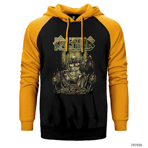 Kreator Heads Çift Renk Reglan Kol Sweatshirt / Hoodie