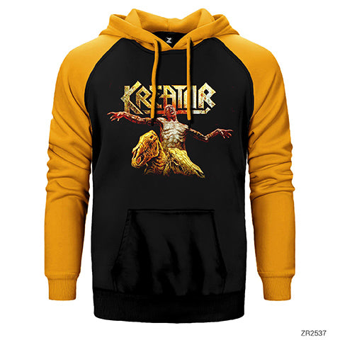 Kreator Horror Çift Renk Reglan Kol Sweatshirt / Hoodie