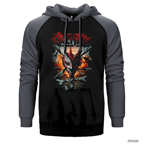 Kreator Knifes Çift Renk Reglan Kol Sweatshirt / Hoodie