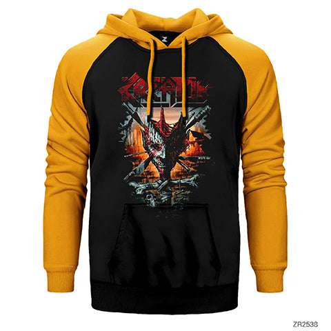 Kreator Knifes Çift Renk Reglan Kol Sweatshirt / Hoodie