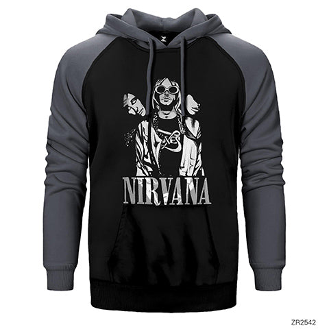 Nirvana Group Çift Renk Reglan Kol Sweatshirt / Hoodie