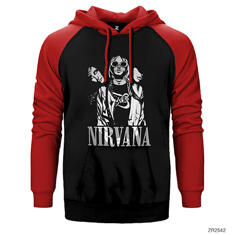 Nirvana Group Çift Renk Reglan Kol Sweatshirt / Hoodie