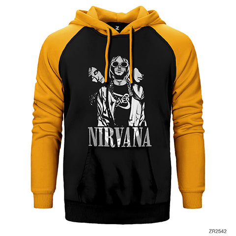 Nirvana Group Çift Renk Reglan Kol Sweatshirt / Hoodie