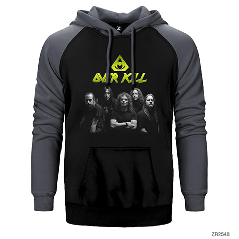 Overkill Band Çift Renk Reglan Kol Sweatshirt / Hoodie