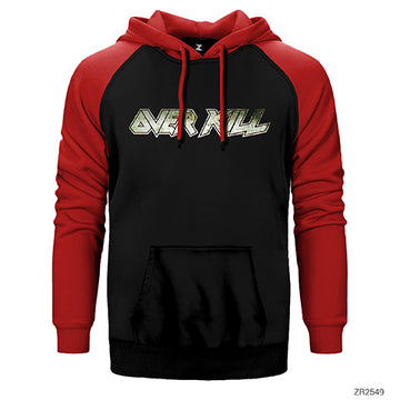 Overkill Logo Çift Renk Reglan Kol Sweatshirt / Hoodie