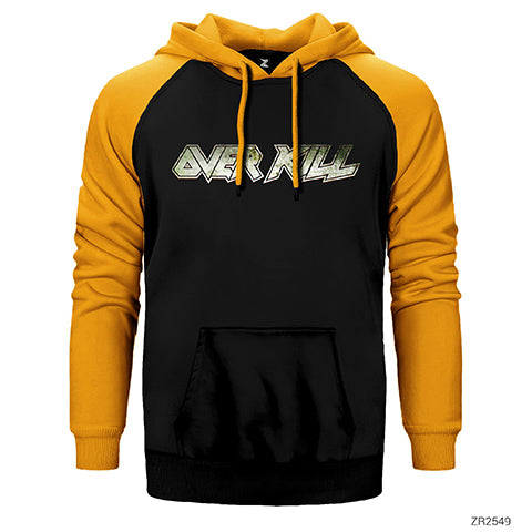 Overkill Logo Çift Renk Reglan Kol Sweatshirt / Hoodie