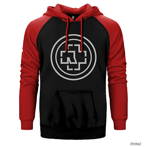 Rammstein Circle Logo Çift Renk Reglan Kol Sweatshirt / Hoodie