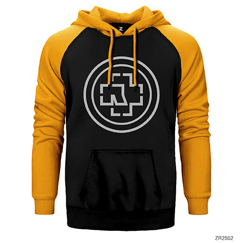 Rammstein Circle Logo Çift Renk Reglan Kol Sweatshirt / Hoodie