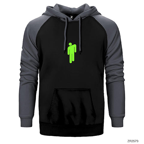 Billie Eilish Logo Green Çift Renk Reglan Kol Sweatshirt / Hoodie