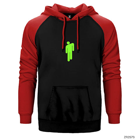 Billie Eilish Logo Green Çift Renk Reglan Kol Sweatshirt / Hoodie