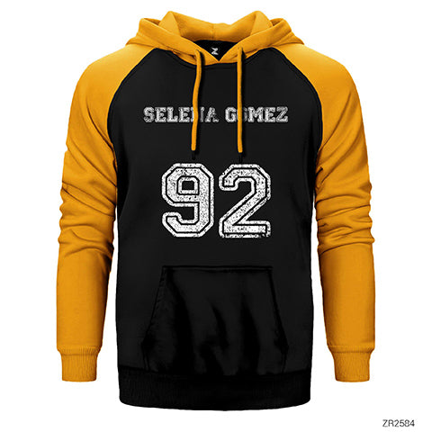 Selena Gomez Çift Renk Reglan Kol Sweatshirt / Hoodie