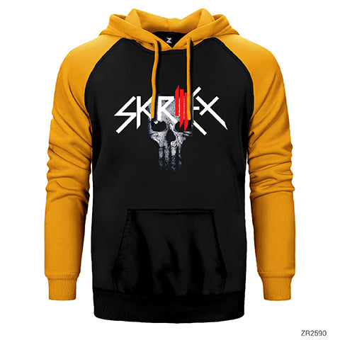 Skrillex Punisher Çift Renk Reglan Kol Sweatshirt / Hoodie