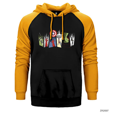 Avengers Items Çift Renk Reglan Kol Sweatshirt / Hoodie