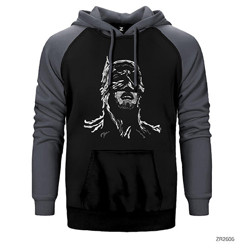 Batman Splash Face Çift Renk Reglan Kol Sweatshirt / Hoodie