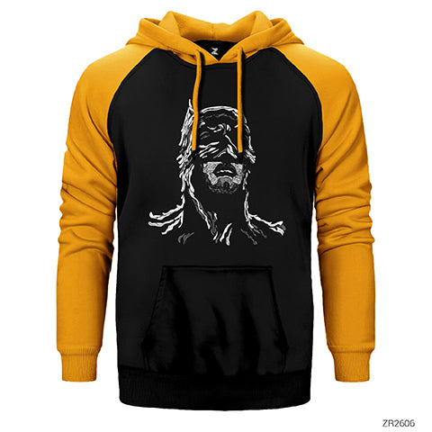 Batman Splash Face Çift Renk Reglan Kol Sweatshirt / Hoodie