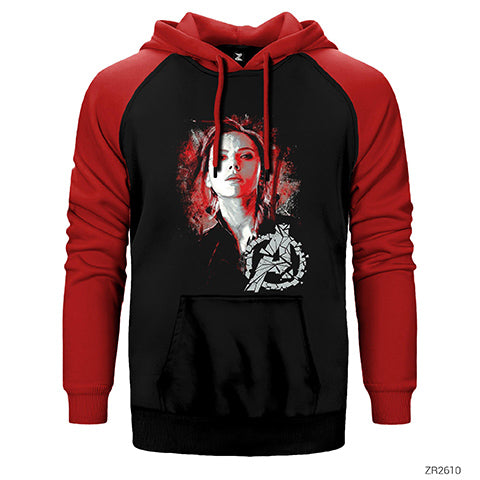 Black Widow Çift Renk Reglan Kol Sweatshirt / Hoodie