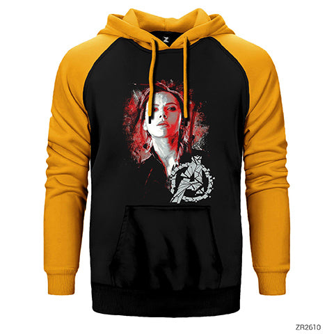 Black Widow Çift Renk Reglan Kol Sweatshirt / Hoodie