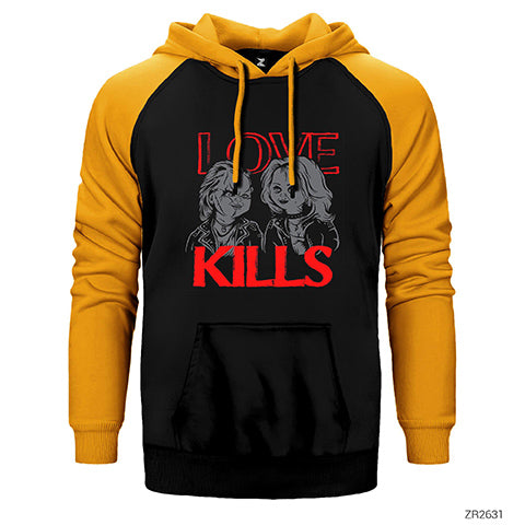 Chucky Love Kills Çift Renk Reglan Kol Sweatshirt / Hoodie