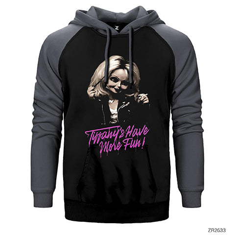Chucky Tiffany Have More Fun Çift Renk Reglan Kol Sweatshirt / Hoodie