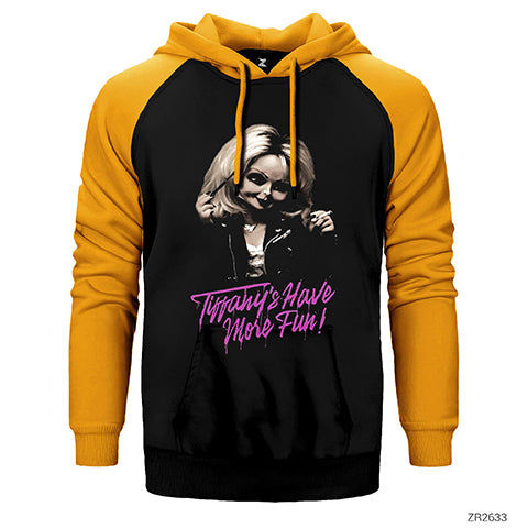 Chucky Tiffany Have More Fun Çift Renk Reglan Kol Sweatshirt / Hoodie