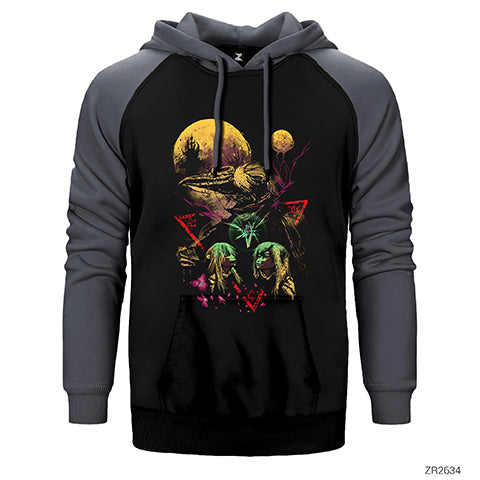 Dark Crystal Çift Renk Reglan Kol Sweatshirt / Hoodie