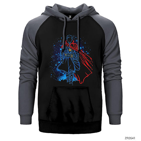 Dr. Strange Shadow Çift Renk Reglan Kol Sweatshirt / Hoodie