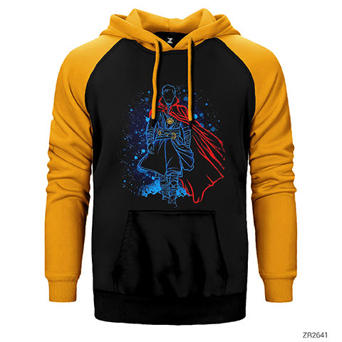 Dr. Strange Shadow Çift Renk Reglan Kol Sweatshirt / Hoodie