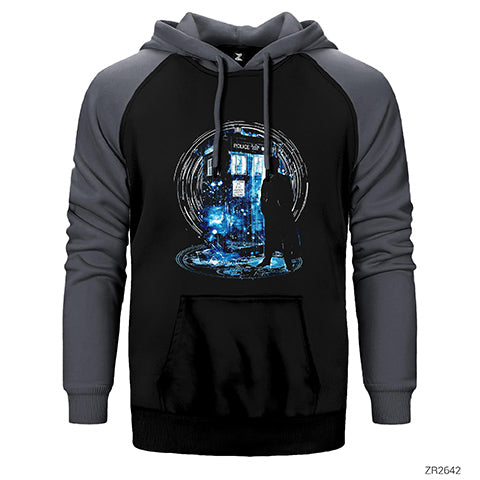 Doctor Who Box Çift Renk Reglan Kol Sweatshirt / Hoodie