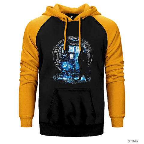 Doctor Who Box Çift Renk Reglan Kol Sweatshirt / Hoodie