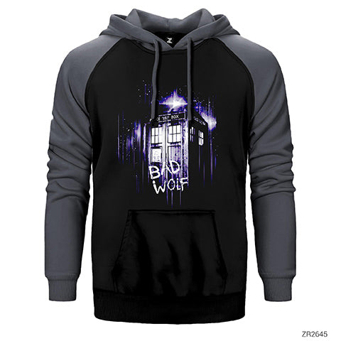Doctor Who Police Box Çift Renk Reglan Kol Sweatshirt / Hoodie