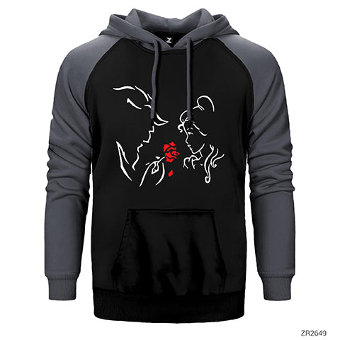 Güzel ve Çirkin Çift Renk Reglan Kol Sweatshirt / Hoodie