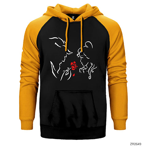 Güzel ve Çirkin Çift Renk Reglan Kol Sweatshirt / Hoodie