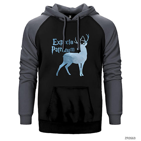 Harry Potter Expecto Patronum Çift Renk Reglan Kol Sweatshirt / Hoodie