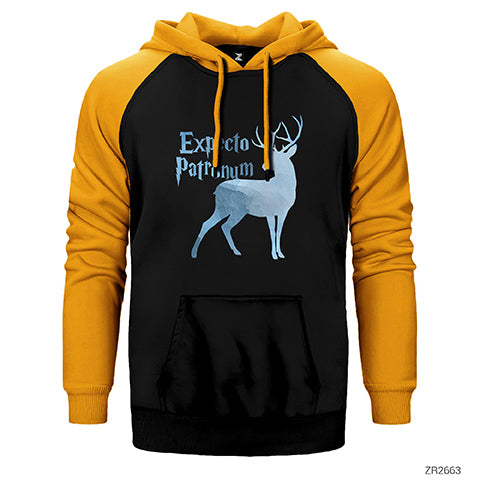 Harry Potter Expecto Patronum Çift Renk Reglan Kol Sweatshirt / Hoodie