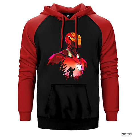 Iron man And Thanos Çift Renk Reglan Kol Sweatshirt / Hoodie