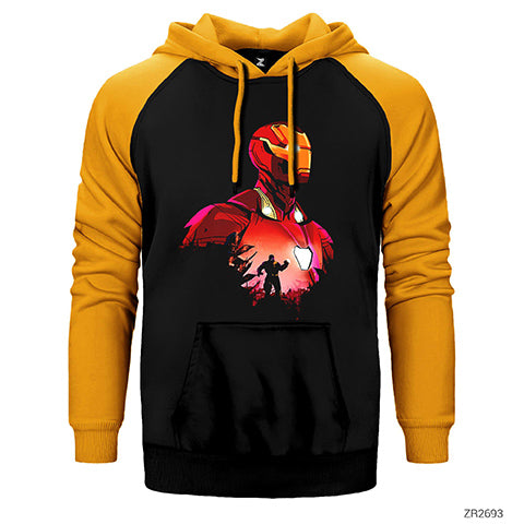 Iron man And Thanos Çift Renk Reglan Kol Sweatshirt / Hoodie