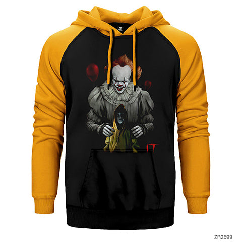 IT Child and Clown Çift Renk Reglan Kol Sweatshirt / Hoodie