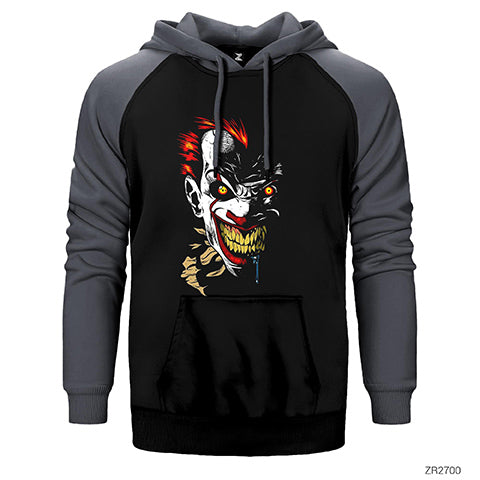 IT Clown Çift Renk Reglan Kol Sweatshirt / Hoodie