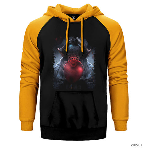 IT Clown 2 Çift Renk Reglan Kol Sweatshirt / Hoodie