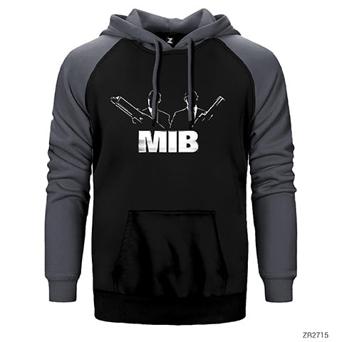 Men in Black Logo Çift Renk Reglan Kol Sweatshirt / Hoodie