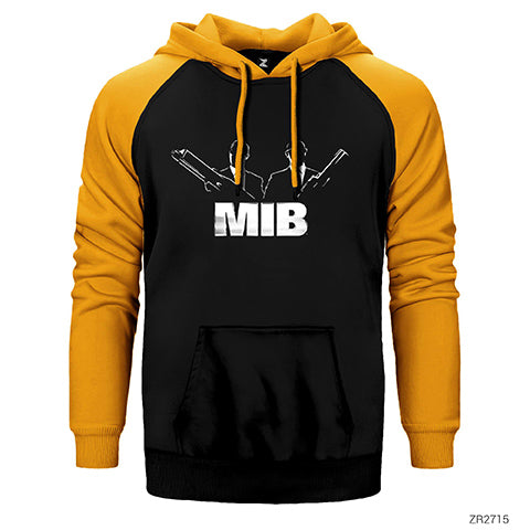Men in Black Logo Çift Renk Reglan Kol Sweatshirt / Hoodie