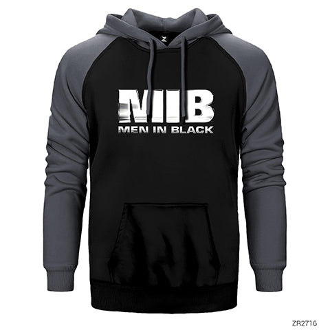 Men in Black Logo 2 Çift Renk Reglan Kol Sweatshirt / Hoodie