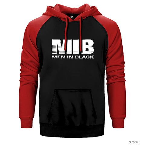Men in Black Logo 2 Çift Renk Reglan Kol Sweatshirt / Hoodie