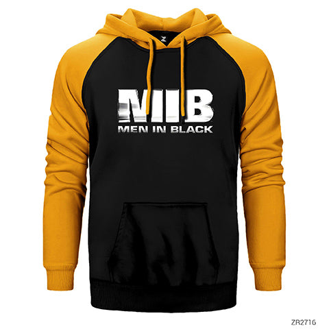 Men in Black Logo 2 Çift Renk Reglan Kol Sweatshirt / Hoodie