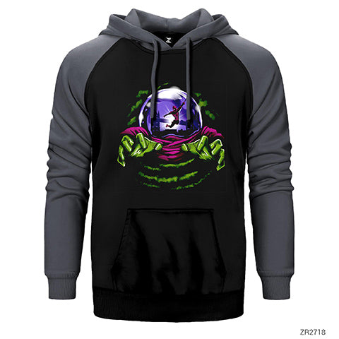 Mysterio and Spiderman Çift Renk Reglan Kol Sweatshirt / Hoodie