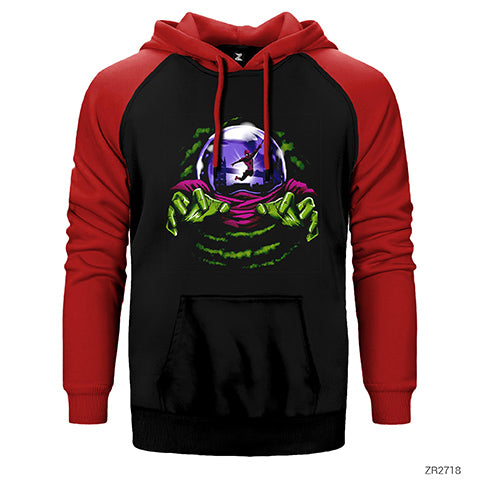 Mysterio and Spiderman Çift Renk Reglan Kol Sweatshirt / Hoodie