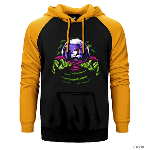 Mysterio and Spiderman Çift Renk Reglan Kol Sweatshirt / Hoodie