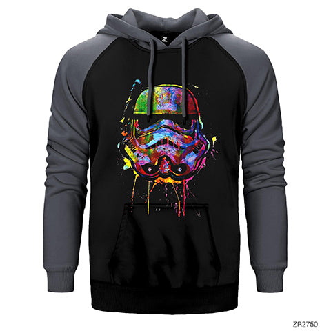 Star Wars Helmet Çift Renk Reglan Kol Sweatshirt / Hoodie