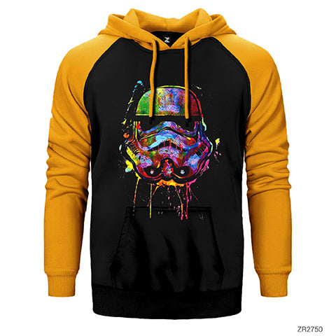 Star Wars Helmet Çift Renk Reglan Kol Sweatshirt / Hoodie