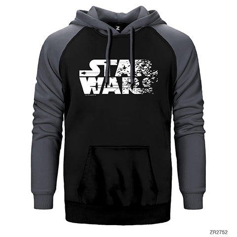 Star Wars Logo 2 Çift Renk Reglan Kol Sweatshirt / Hoodie